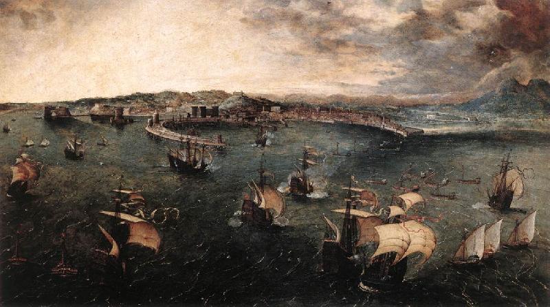 BRUEGEL, Pieter the Elder Naval Battle in the Gulf of Naples fd Germany oil painting art